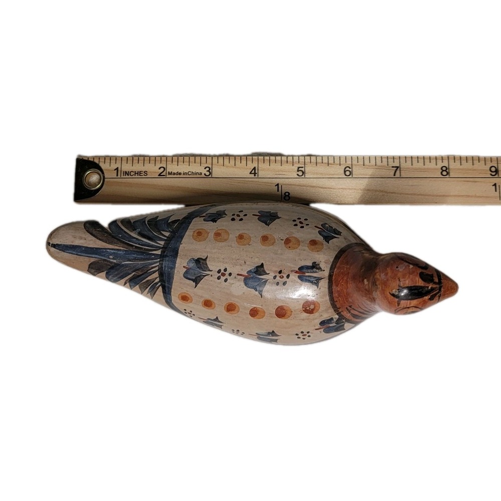 Tonala Pottery Bird Figurine Hand Painted Vintage Mexico Folk Art Ceramic Bird - Picture 6 of 7